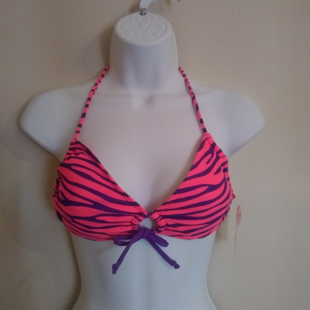 🌼 3/$25Joe boxer new pink/purple striped swim top